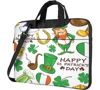 Oudrspo Bolso de hombro para computadora portátil Bandera de cerveza irlandesa Corazones Arco iris Computadora Maletín para computadora portátil