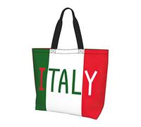 Oudrspo Bolso de mano con bandera italiana de Italia para mujer, bolso de mano para mujer, bolso de mano impermeable para profesor, gimnasio, trabajo, escuela con bolsillo interior