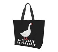 Oudrspo Bolso de mano Silly Goose On The Loose para mujer, bonito bolso de compras, bolso de hombro de gran capacidad, organizador de bolso de moda para trabajo