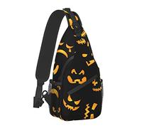 Oudrspo Bolsos bandolera para hombre y mujer, diseño de calabaza, diseño de calavera de calabaza, para viajes al aire libre, correr, bolsos cruzados casuales de moda