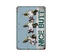 Oudrspo Bonito cartel de hojalata de vacas a tope placa de Metal arte colgante pintura de hierro Retro hogar cocina jardín garaje decoración de pared 12 "x 8"