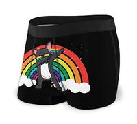 Oudrspo Bóxer para Hombre, Calzoncillos Pug Dabbing LGTB Gay Pride Rainbow, Novedad, Calzoncillos Tipo bóxer, Ropa Interior Estampada, bóxer elástico con Bolsa