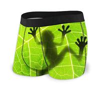Oudrspo Bóxer para Hombre, Calzoncillos Tipo bóxer con Sombra de Rana en la Hoja, Novedad, Ropa Interior Estampada, bóxer elástico con Bolsa