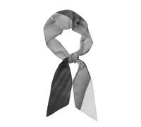 Oudrspo Bufanda larga de satén con tiras, edición en blanco y negro, tomada en primer plano por una abuela y su nieta, y una bufanda multifuncional de seda suave para el cuello.