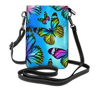 Oudrspo Butterflies In The Night Sky Women Cell Phone Purse PU Leather Crossbody Bag Pouch Phone Bag