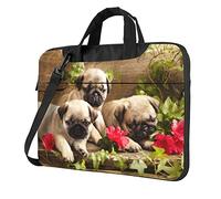 Oudrspo Cachorros Pug impresión portátil bolso de hombro mujeres hombres trabajo ordenador bolsa para oficina de negocios