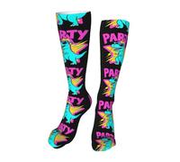 Oudrspo Calcetines de vestir con estampado divertido para hombre, diseño novedoso, regalo para hombres y mujeres, dinosaurio Rex con gafas de sol.