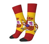 Oudrspo Calcetines unisex con bandera nacional de España de algodón, cómodos calcetines de vestir casuales, calcetines de tobillo para deportes al aire libre, senderismo