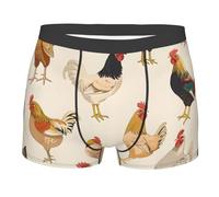 Oudrspo Calzoncillos bóxer con Varios Estampados de Pollo, Arte de Pescado, menú de 2019, Ropa Interior Sexy, Ropa Interior clásica Transpirable para Hombre.