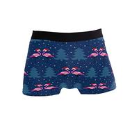Oudrspo Calzoncillos bóxer para Hombre Árbol de Navidad Flamingo Calzoncillos bóxer Caballeros Calzoncillos Suaves para Hombre Troncos Cintura elástica Ropa Interior para Hombre para Regalo Marido