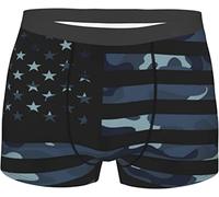 Oudrspo Calzoncillos bóxer para Hombre con Bandera Americana de Camuflaje Azul rústico, Ropa Interior, bañadores elásticos Transpirables, Pantalones Cortos XX-Large