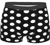 Oudrspo Calzoncillos bóxer para Hombre con Lunares Blancos y Negros, Ropa Interior, bañadores Transpirables elásticos, Pantalones Cortos pequeños