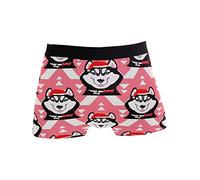 Oudrspo Calzoncillos bóxer para Hombre Navidad Husky Dog Ropa Interior para Hombre Cintura elástica Calzoncillos Tipo bóxer para Hombre Transpirable Bóxer para Hombre Troncos para Regalo de niño