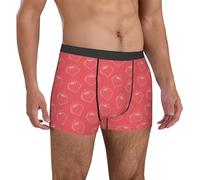 Oudrspo Calzoncillos Tipo bóxer para Hombre, diseño de Fresas Rojas de Dibujos Animados, Transpirables, con Cintura Flexible