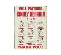 Oudrspo Cartel de chapa de metal Reglas de la piscina Póster de arte vintage Pintura de hierro retro Decoración de pared Regalo de arte Cafetería al aire libre Bar Garaje Granja Decoración 16 "x 12"