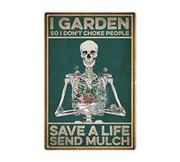 Oudrspo Cartel de hojalata de aluminio estilo calavera Yepzoer vintage Save A Life Send Mulch Set, 8 x 12 pulgadas, decoración de pared