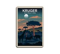 Oudrspo Cartel de viaje Vintage Kruger National Park Art Cartel de chapa Vintage Metal Pub Club Cafe bar Home Wall Art Decoration Poster Retro 8x12inch
