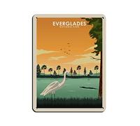 Oudrspo Cartel de viaje Vintage Parque Nacional Everglades Cartel de chapa Vintage Metal Pub Club Café bar Hogar Arte de la pared Decoración Cartel Retro 12x16 pulgadas