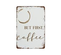 Oudrspo Cartel vintage de aluminio con texto But First Coffee MentalAwareness Stand Tall and Find The Light Cafe Farm, 8 x 12 pulgadas, decoración de pared