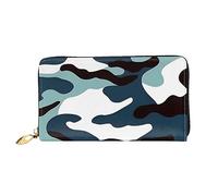 Oudrspo Cartera Larga con Cremallera para Mujer con Camuflaje Marino, 7,48 x 4,13 Pulgadas, Viene con Ranuras para Tarjetas de crédito en el Interior, Liviana y Duradera.