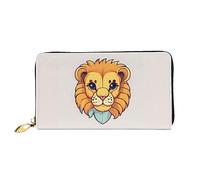Oudrspo Cartera Larga con Cremallera para Mujer con Dibujo de un Lindo león pequeño, 7,48 x 4,13 Pulgadas, Viene con Ranuras para Tarjetas de crédito en el Interior, Liviana y Duradera.
