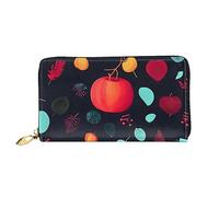 Oudrspo Cartera Larga con Cremallera para Mujer con Flores de Calabaza, 7,48 x 4,13 Pulgadas, Viene con Ranuras para Tarjetas de crédito en el Interior, Liviana y Duradera.