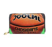 Oudrspo Cartera Larga con Cremallera para Mujer con Fondo de Baloncesto, 7,48 x 4,13 Pulgadas, Viene con Ranuras para Tarjetas de crédito en el Interior, Liviana y Duradera.