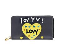 Oudrspo Cartera Larga con Cremallera para Mujer Te Amo con Todo mi corazón, 7,48 x 4,13 Pulgadas, Viene con Ranuras para Tarjetas de crédito en el Interior, Liviana y Duradera.