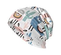 Oudrspo Cartoon Llama Cactus Sun Hat Adult Skull Cap Warm Slouchy Knit Hat Headwear Regalo Creativo para Hombres y Mujeres Negro