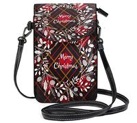 Oudrspo Christmas Tartan Plaid Crossbody Phone Purse Small Mini Shoulder Bag Cell Phone Pouch Leather Wallet for Women Girls