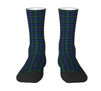 Oudrspo Clan escocés Blackwatch Modern Tartan Plaid Hombres Mujeres Crew Calcetines, Tartan Plaid Novedad Moda Casual Crew Tube Sock Athletic Sports Dress Calcetines