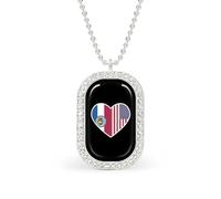 Oudrspo Collar personalizado con banderas de EE. UU. y Misuri para mujer, collares con colgantes rectangulares, joyería de moda, regalos, oro y plata.