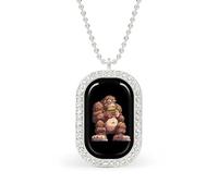 Oudrspo Collar personalizado de Pie Grande y Hamburguesa para mujer, collares con colgantes rectangulares, joyería de moda, regalos, oro y plata.
