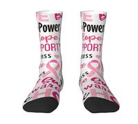 Oudrspo Concienciación sobre el cáncer de mama, esperanza y amor. Calcetines divertidos para hombres y mujeres. Calcetines deportivos informales transpirables y de moda para adultos.