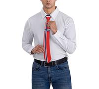 Oudrspo Corbata a rayas con emblema de la bandera de Noruega, corbatas para hombre, corbatas de negocios para fiesta, corbata suave