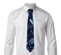 Oudrspo Corbata de hombre con estampado de libélulas en acuarela azul, corbata clásica formal para jóvenes, corbata para bodas y negocios.