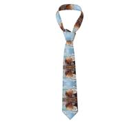 Oudrspo Corbata de hombre estampada con fruta de coco y jugo de coco: adecuada para ocasiones formales como bodas, banquetes, entrevistas, etc.