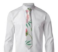 Oudrspo Corbata para hombre con estampado de flores de acuarela y conejito, corbata clásica formal para jóvenes, corbata para bodas y negocios.
