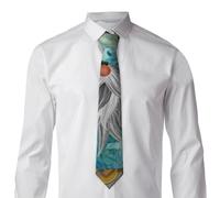 Oudrspo Corbata para hombre con estampado de gnomos playeros en acuarela azul tropical, corbata clásica formal para jóvenes, corbata para bodas y negocios.