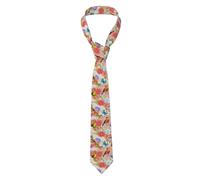 Oudrspo Corbata profesional para hombre con estampado de flores y pájaros en acuarela, 100% poliéster, resistente a las arrugas, de ancho clásico, ideal para ocasiones formales y de negocios.