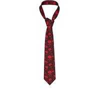 Oudrspo Corbatas para hombre Calaveras rojas Corbatas para hombres Novedad Corbata delgada para fiesta de negocios Traje de boda