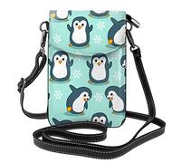 Oudrspo Cute Animals Penguin Women Cell Phone Purse Leather Crossbody Shoulder Bag with Adjustable Strap