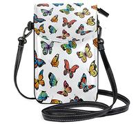 Oudrspo Cute Butterfly Crossbody Phone Purse Small Mini Shoulder Bag Cell Phone Pouch Leather Wallet Best Gift for Valentines Day,Anniversary,Birthdays