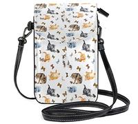 Oudrspo Cute Cats Hunts on A Butterfly Crossbody Phone Purse Small Mini Shoulder Bag Cell Phone Pouch Leather Wallet Best Gift for Valentines Day,Anniversary,Birthdays