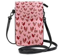 Oudrspo Cute Little Love Heart Crossbody Phone Purse Small Mini Shoulder Bag Cell Phone Pouch Leather Wallet Best Gift for Valentines Day,Anniversary,Birthdays