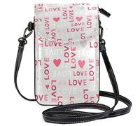 Oudrspo Cute Little Love Heart Crossbody Phone Purse Small Mini Shoulder Bag Cell Phone Pouch Leather Wallet Best Gift for Valentines Day,Anniversary,Birthdays
