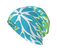 Oudrspo Dahlia Pinnata Flowers Blue Green Hat Gorra de Calavera para Adultos Warm Slouchy Knit Hat Headwear Regalo Creativo para Hombres y Mujeres