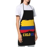 Oudrspo Delantal de chef divertido con bandera de Colombia, delantal de cocina con bandera de Colombia, babero