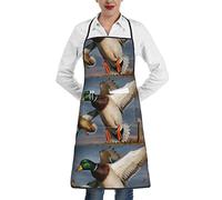 Oudrspo Delantal de poliéster de animales salvajes con dobladillo de bolsillo, unisex, perfecto para hornear y asar en la cocina del supermercado