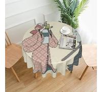 Oudrspo Diseño de Personajes japoneses en Ukiyo E Style Geisha y Kabuki Mantel de Respaldo Redondo Mantel de Tela Suave y Lavable para Mesa de Comedor, Redondo de 60 Pulgadas